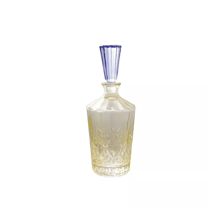 Sapphire Stopper Cut Glass Decanter