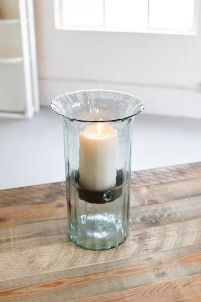 Ribbed Glass Cylinder Votive