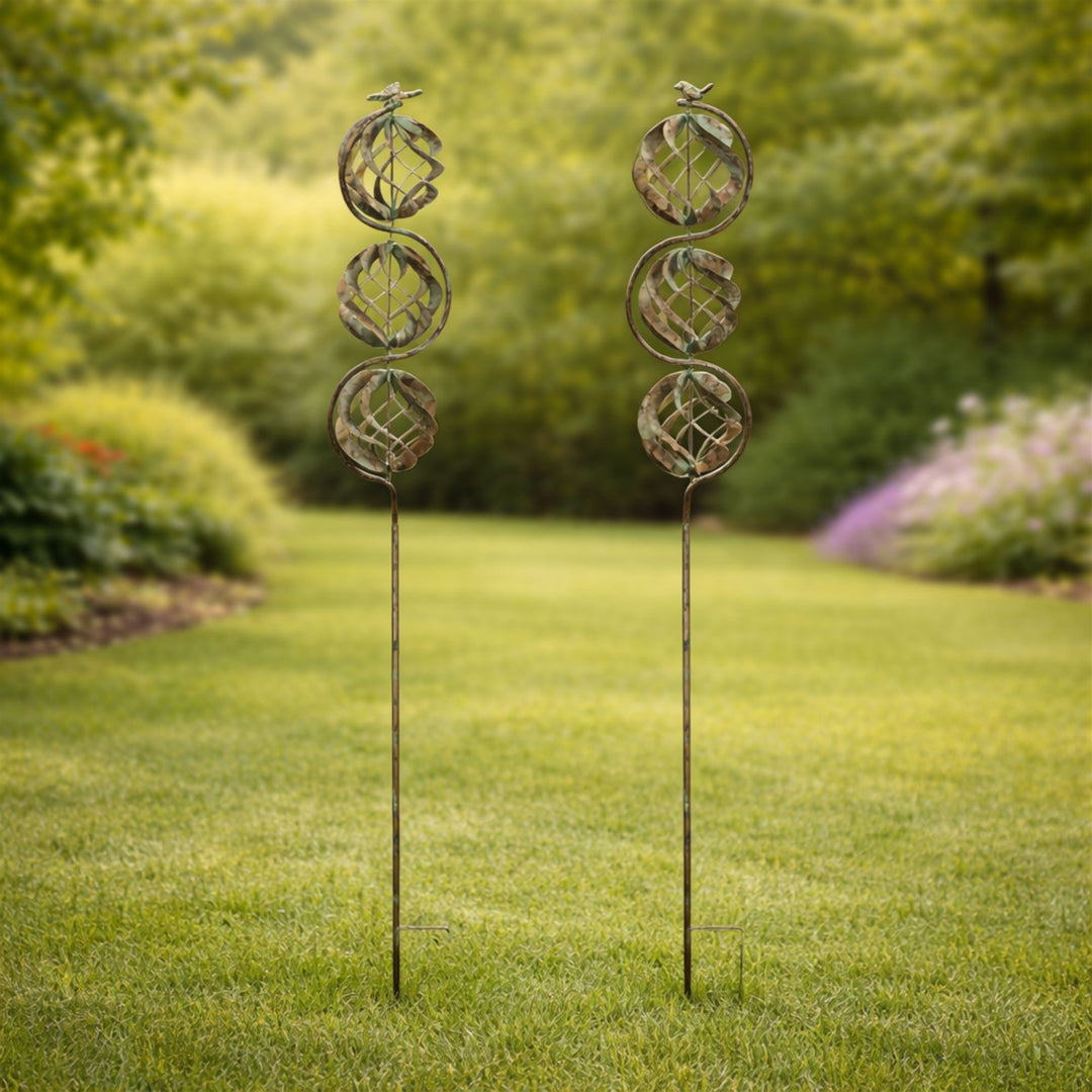 Triple Orb Garden Spinner Stake