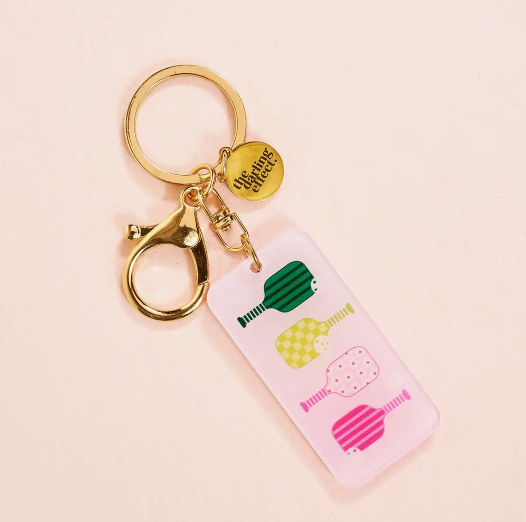 Pickleball Paddle Party Keychain