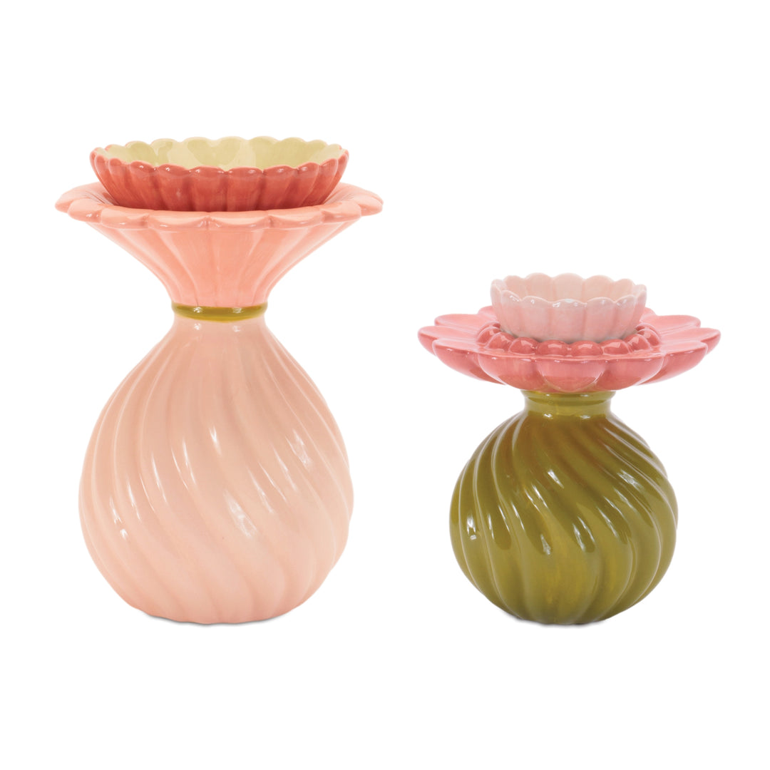 Blushing Petal Candle Holders