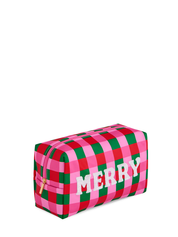 Merry Gingham Cosmetic Bag