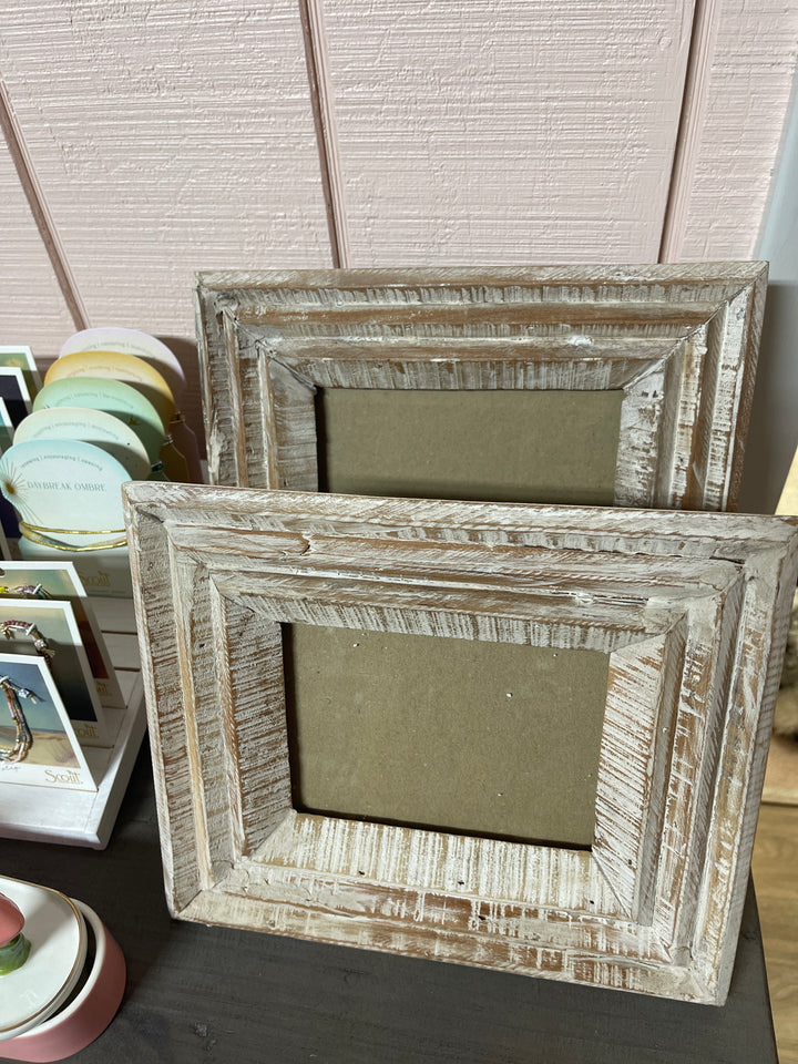 White Wash Wood Picture Frames