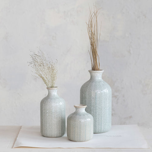 Mint Chevron Vases