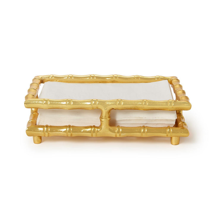 Gold Faux Bamboo Guest Napkin Holder