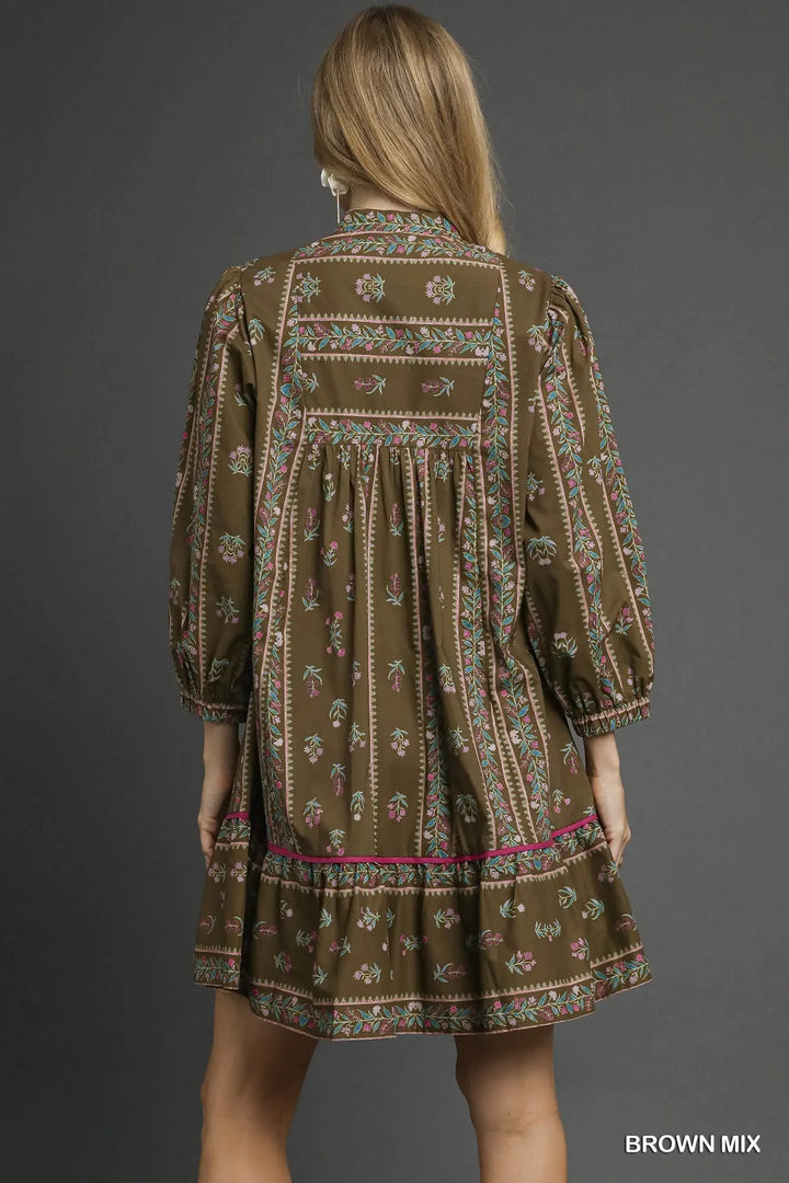 Autumn Blooms Babydoll Dress