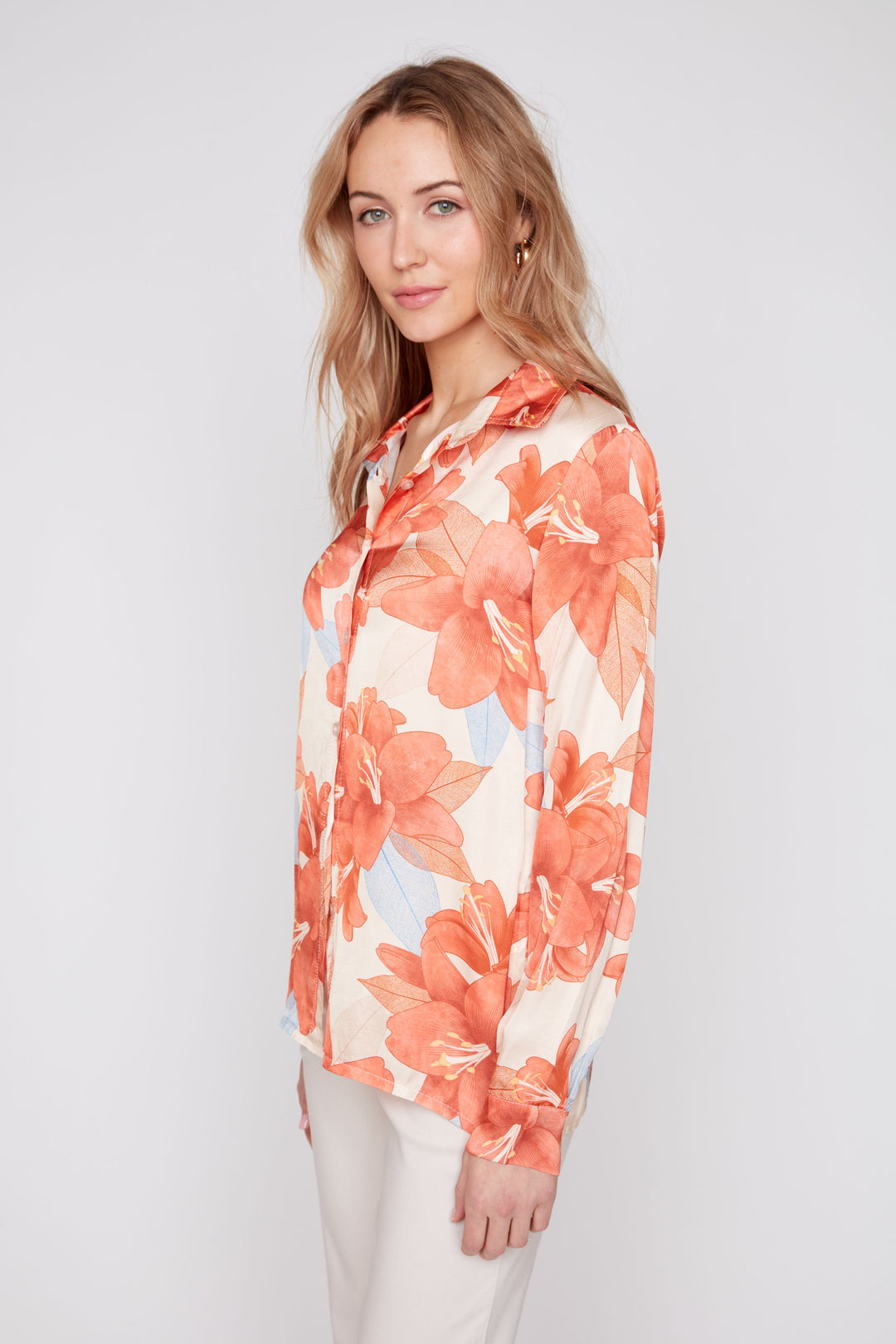 Sunset Lily Button-Down