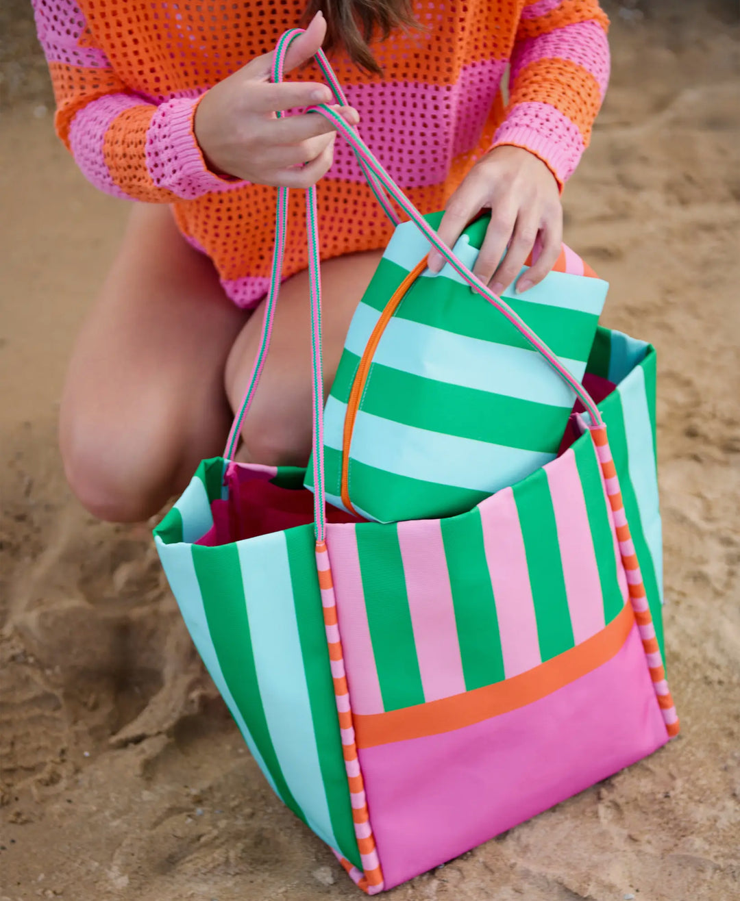 Palm Beach Colorblock Zip Pouch
