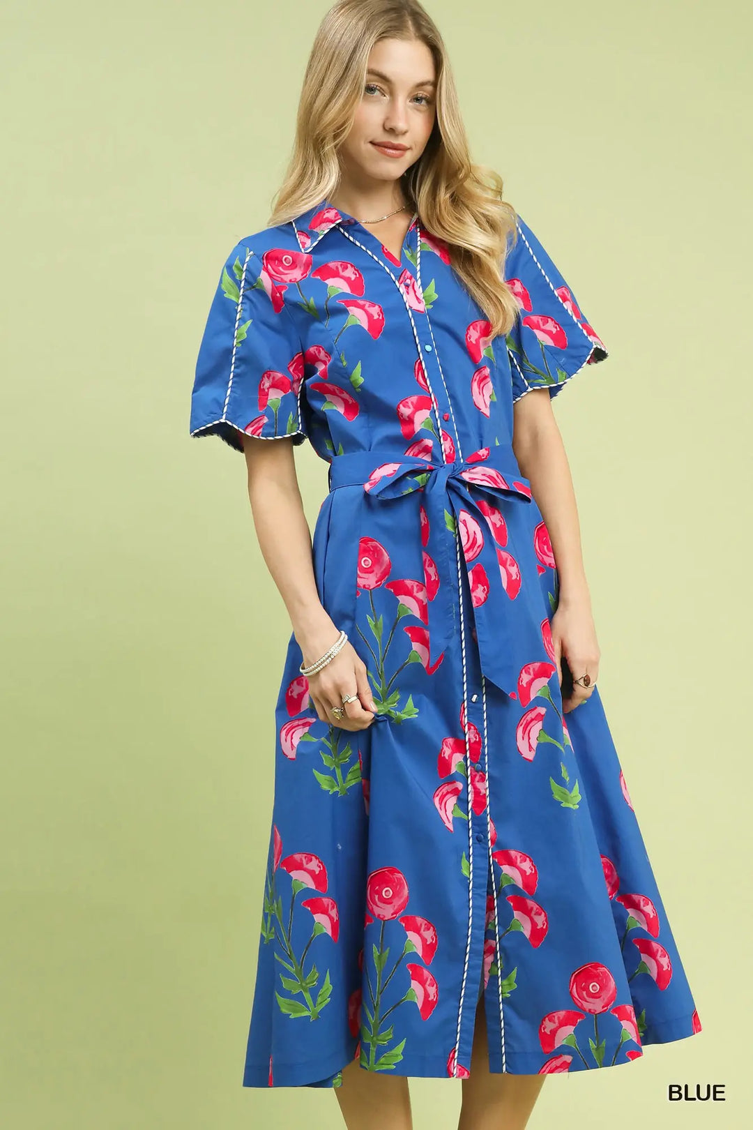 The Riviera Rose Shirt Dress