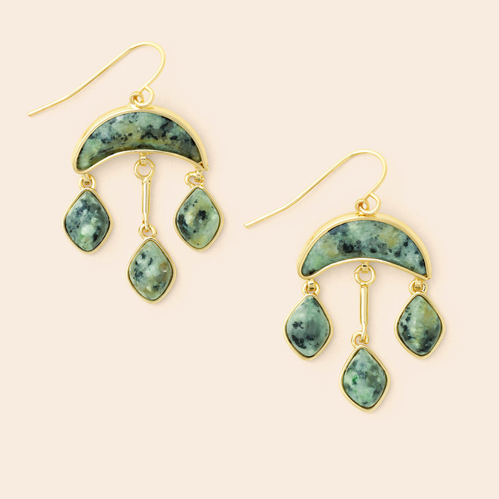 Stone Crescent Drop Earring - FINAL SALE