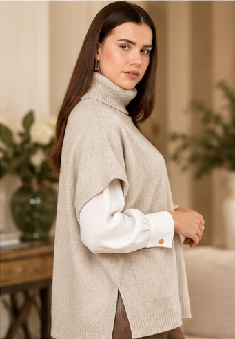 The Everleigh Turtleneck Sweater – Oyster