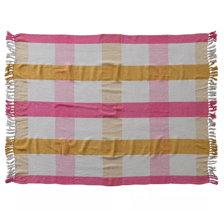 Sunset Plaid Recycled Cotton Throw