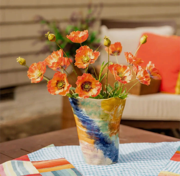 Aurora Hand-Painted Sculptural Vase