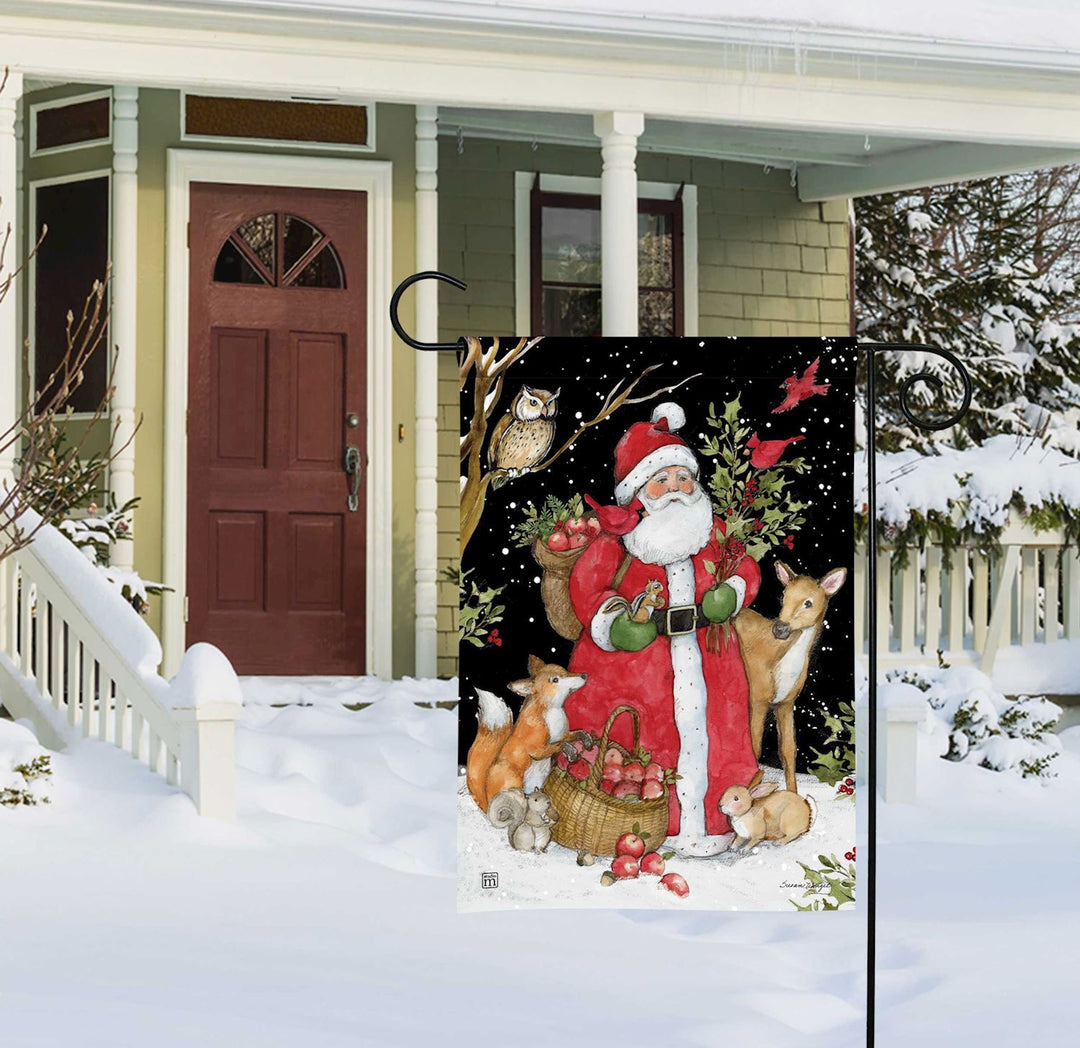 Santa’s Woodland Christmas Garden Flag
