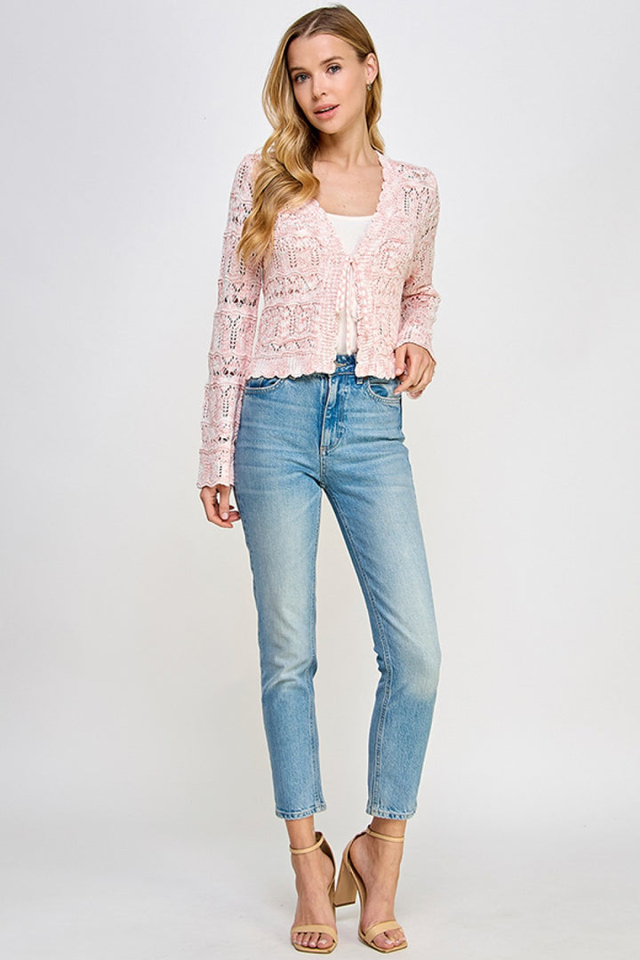 Marled Yarn Pink Sweater