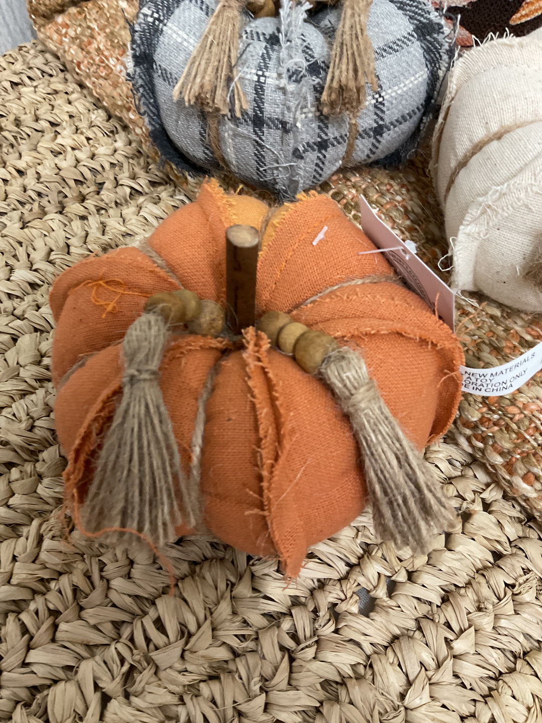 Fabric Pumpkins with Bead Tassel