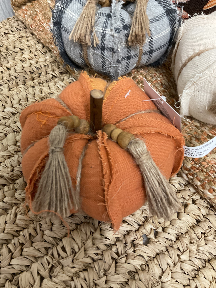 Fabric Pumpkins with Bead Tassel