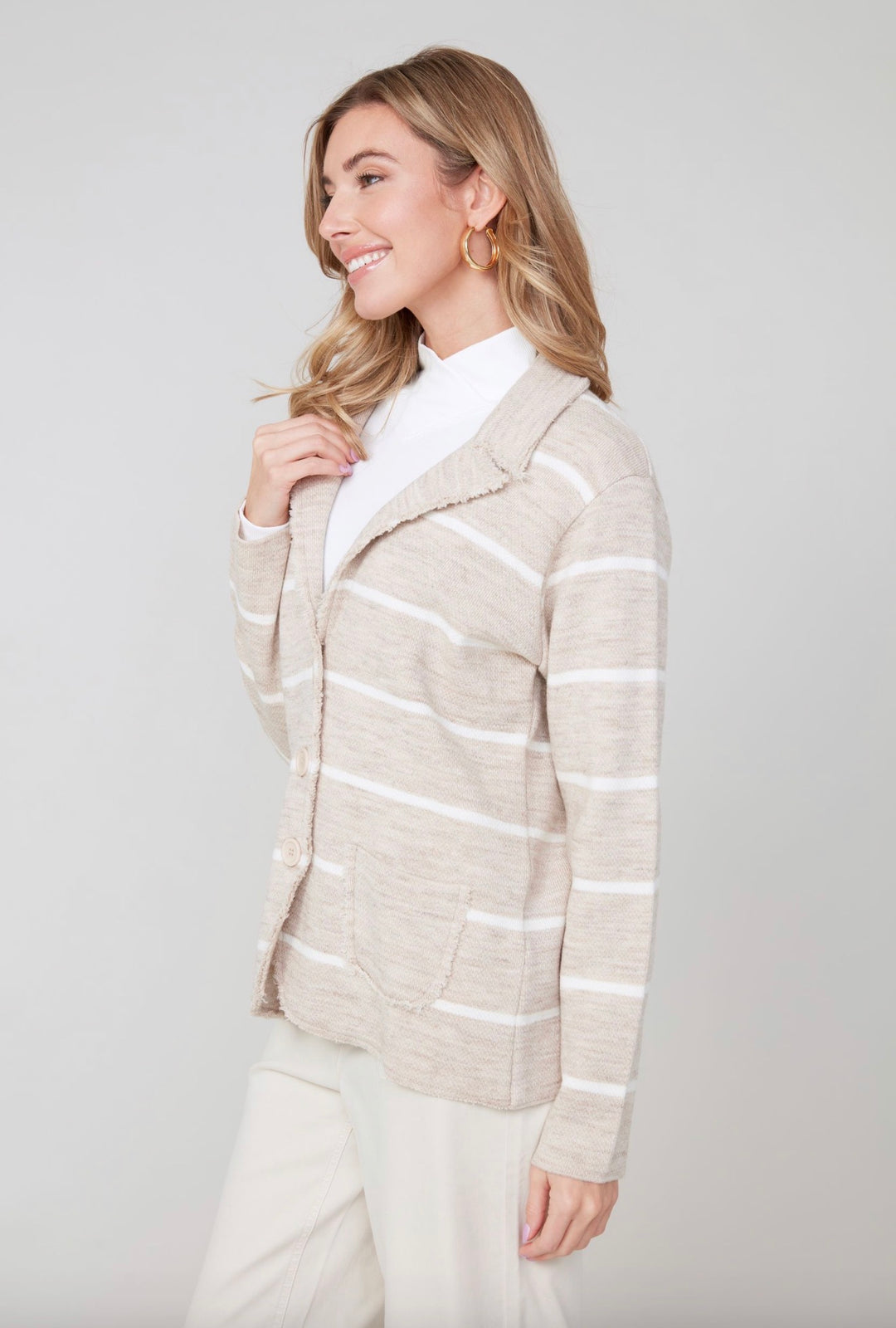 Coastal Stripe Knit Blazer