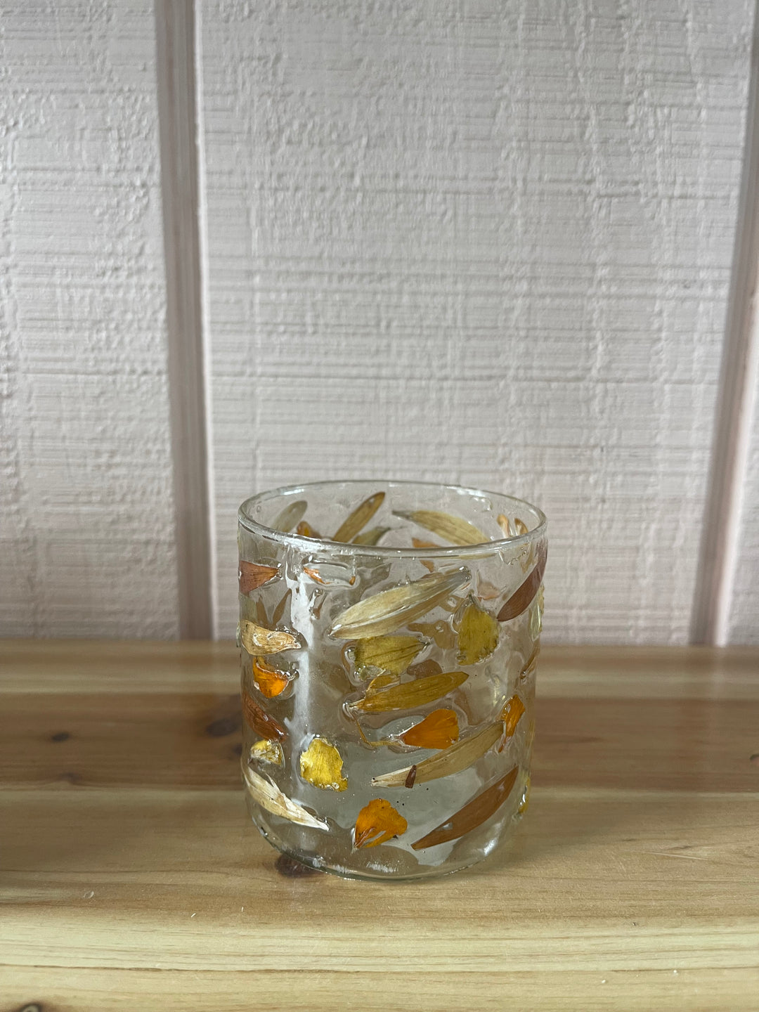 Autumn Bloom Pressed Flower Tealight Holder