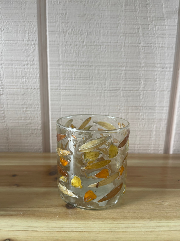 Autumn Bloom Pressed Flower Tealight Holder