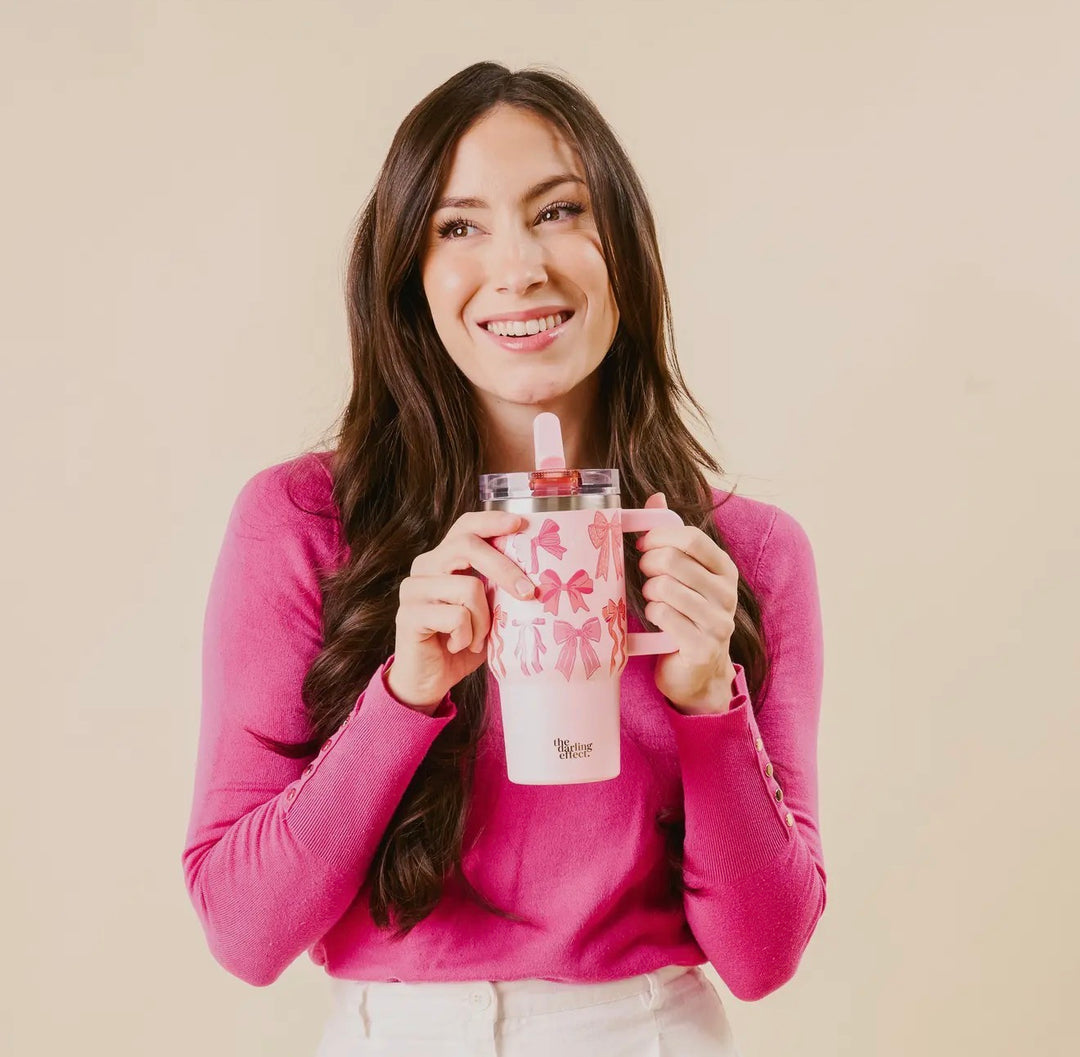 Darling Bows Tumbler with Handle