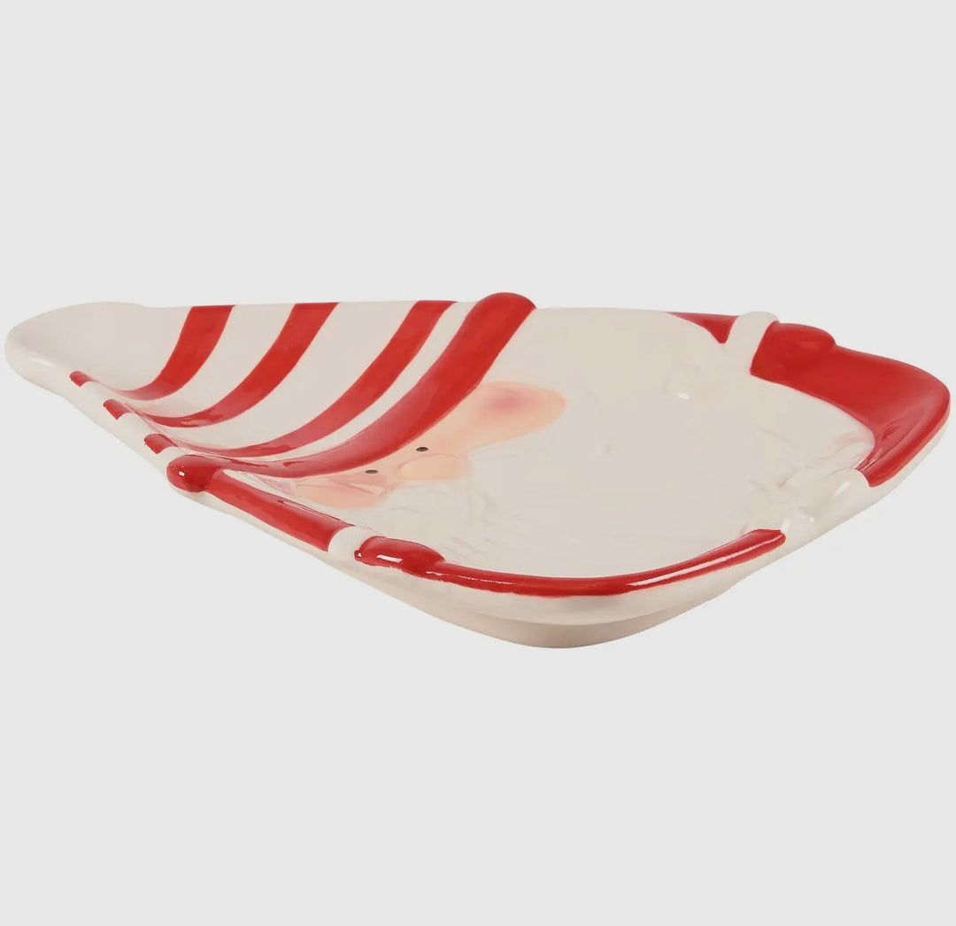 Santa Striped Hat Plate – 8.8”