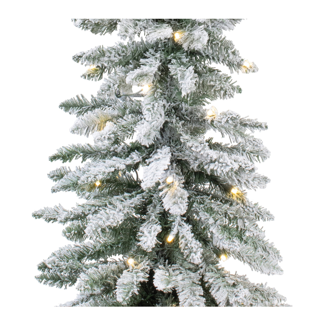 Snowfall Pre-Lit Flocked Alpine Christmas Tree