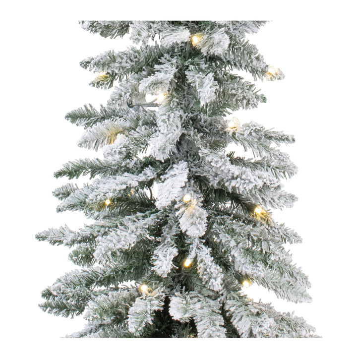 Snowfall Pre-Lit Flocked Alpine Christmas Tree