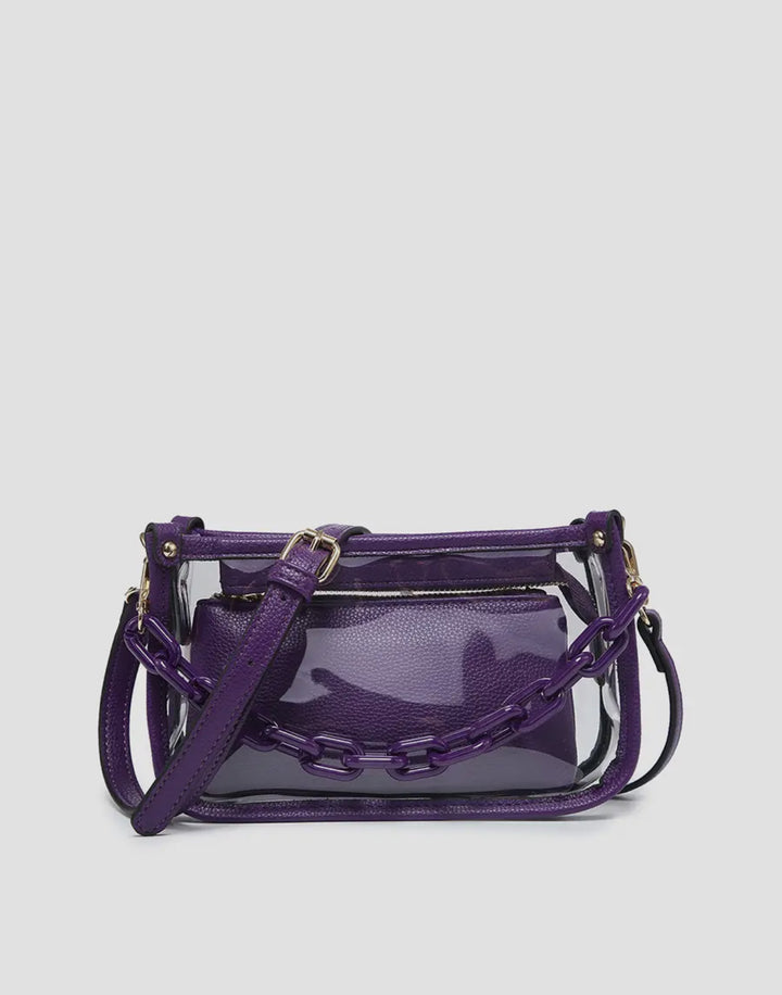 Clear Crossbody Bag with Chain