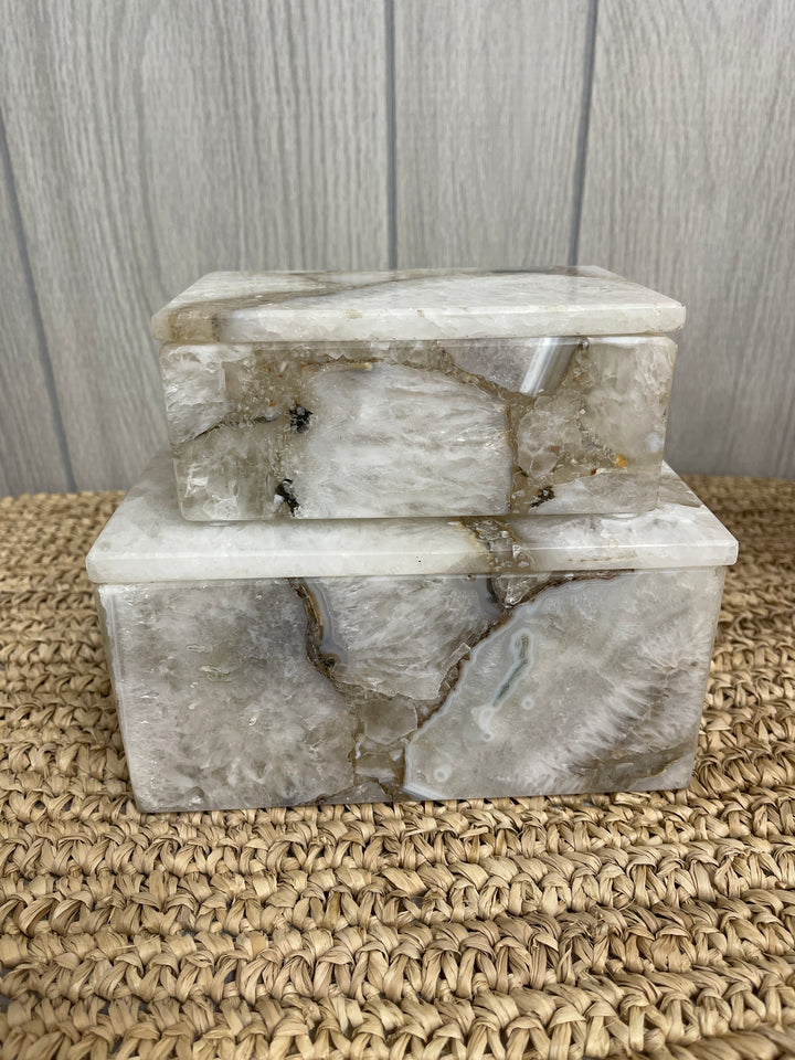 Rectangle Agate Boxes (Set of 2)