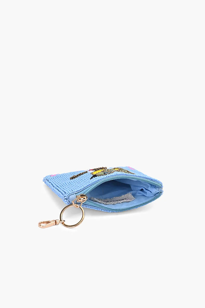 Talk Birdie to Me Beaded Coin Pouch