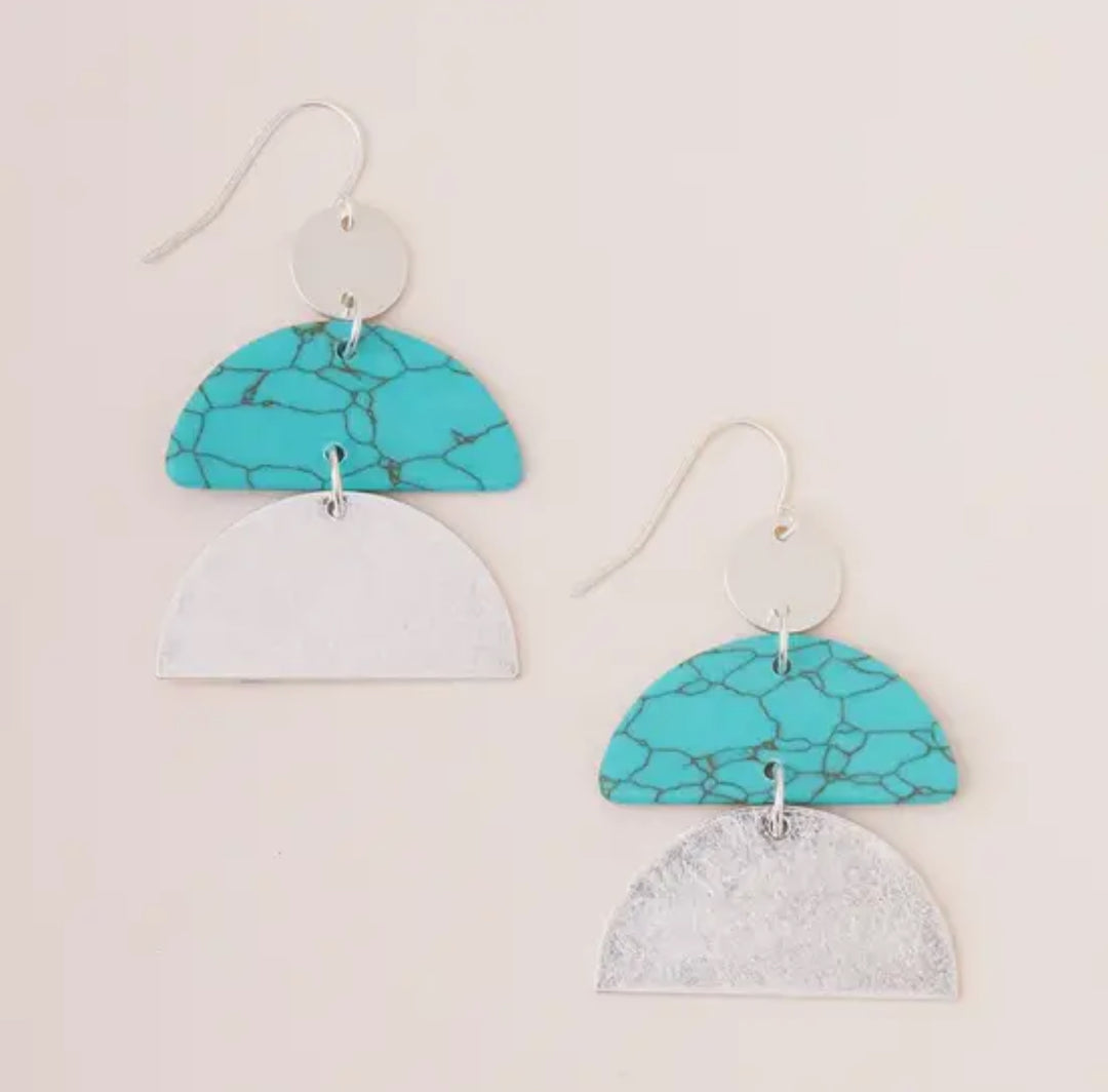 Turquoise Horizon Statement Earrings - FINAL SALE