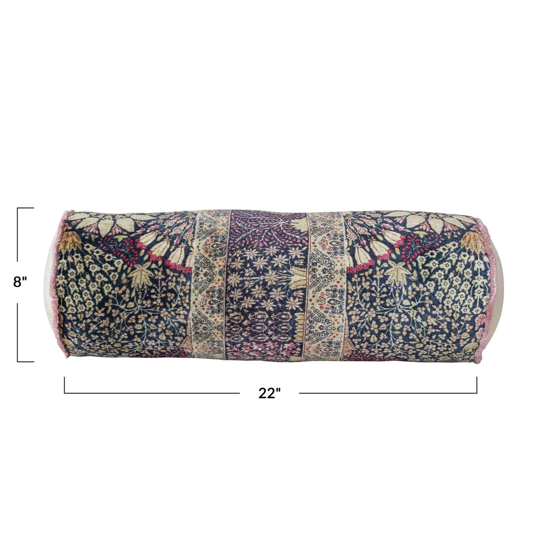 Velvet Garden Patch Bolster Pillow