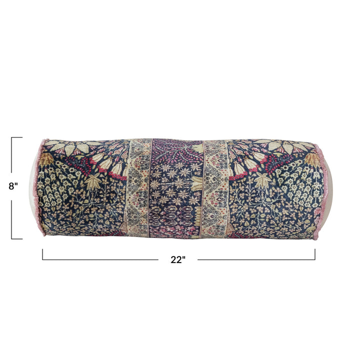 Velvet Garden Patch Bolster Pillow