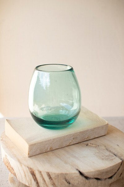 Hand-Blown Stemless Wine Glass