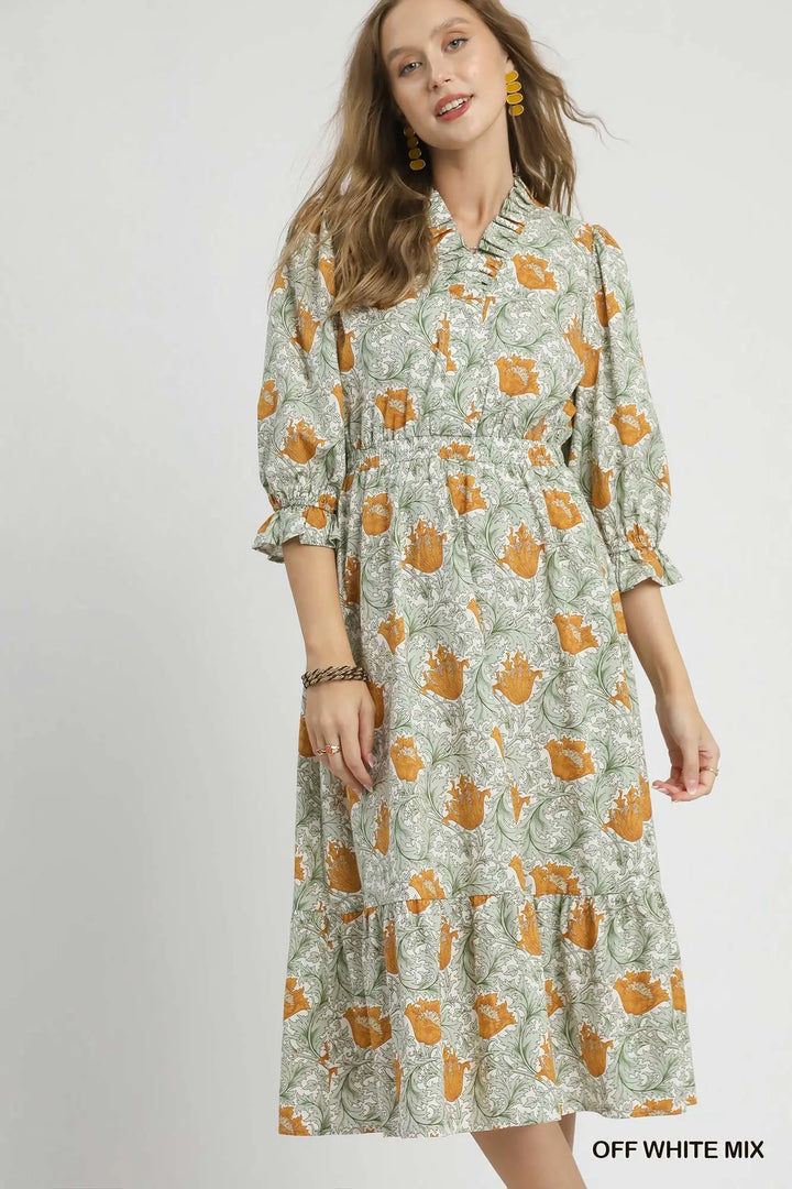 Sunflower Bloom Midi Dress
