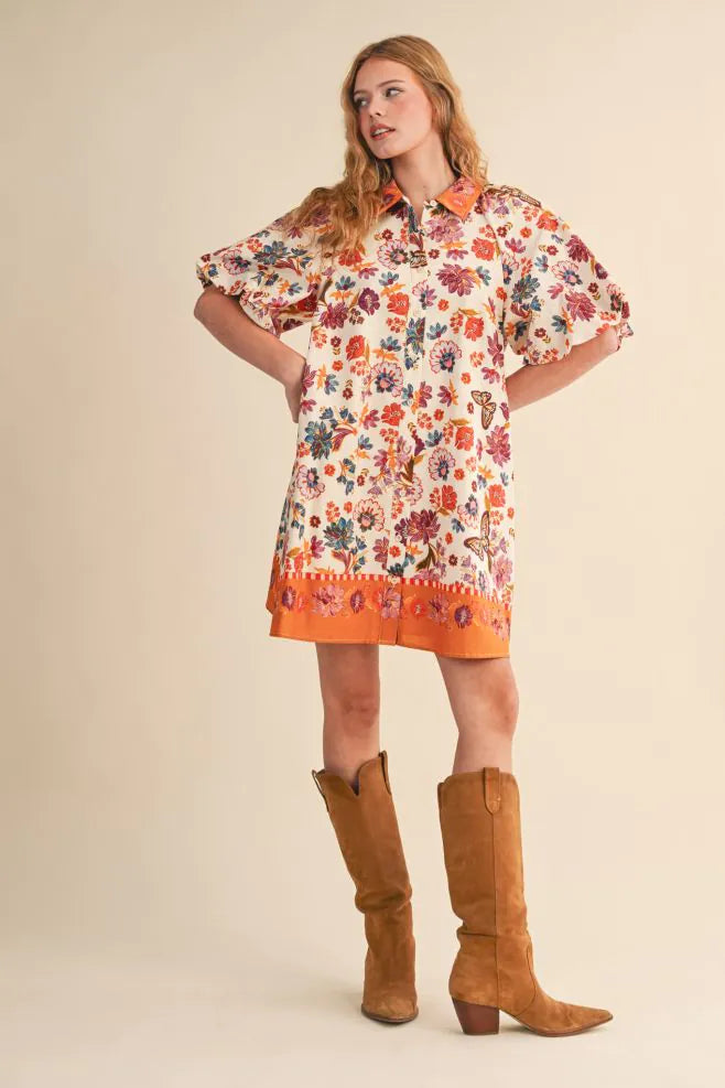 Painted Harvest Floral Dress