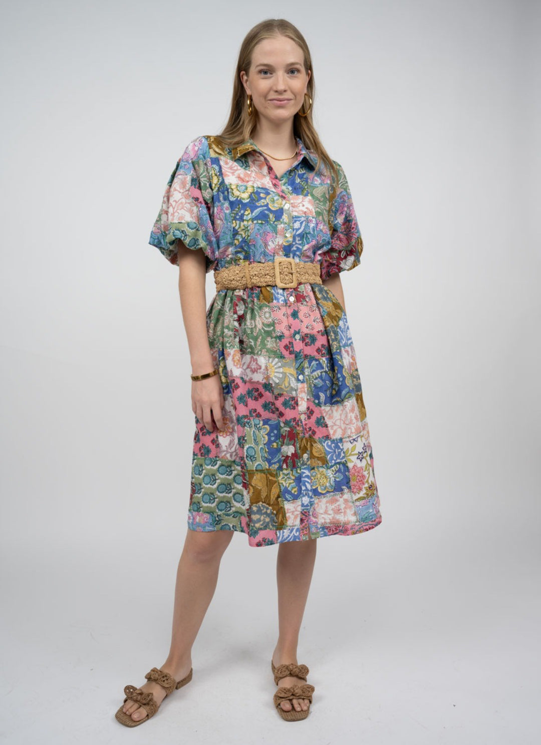 Patchwork Shirt Dress