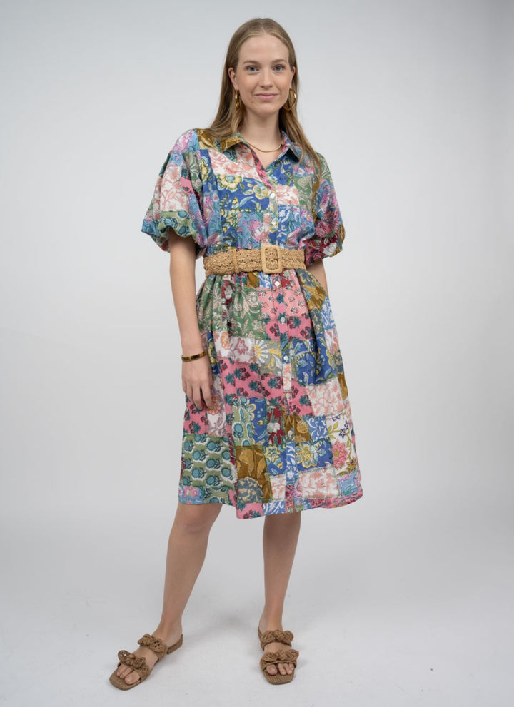 Patchwork Shirt Dress