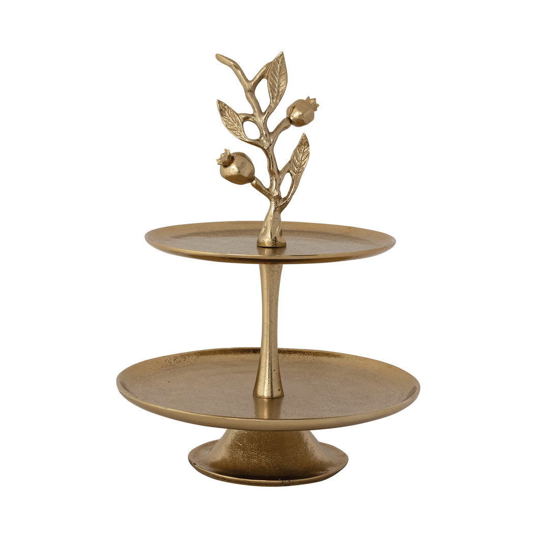 Gilded Pomegranate Two-Tier Serving Tray
