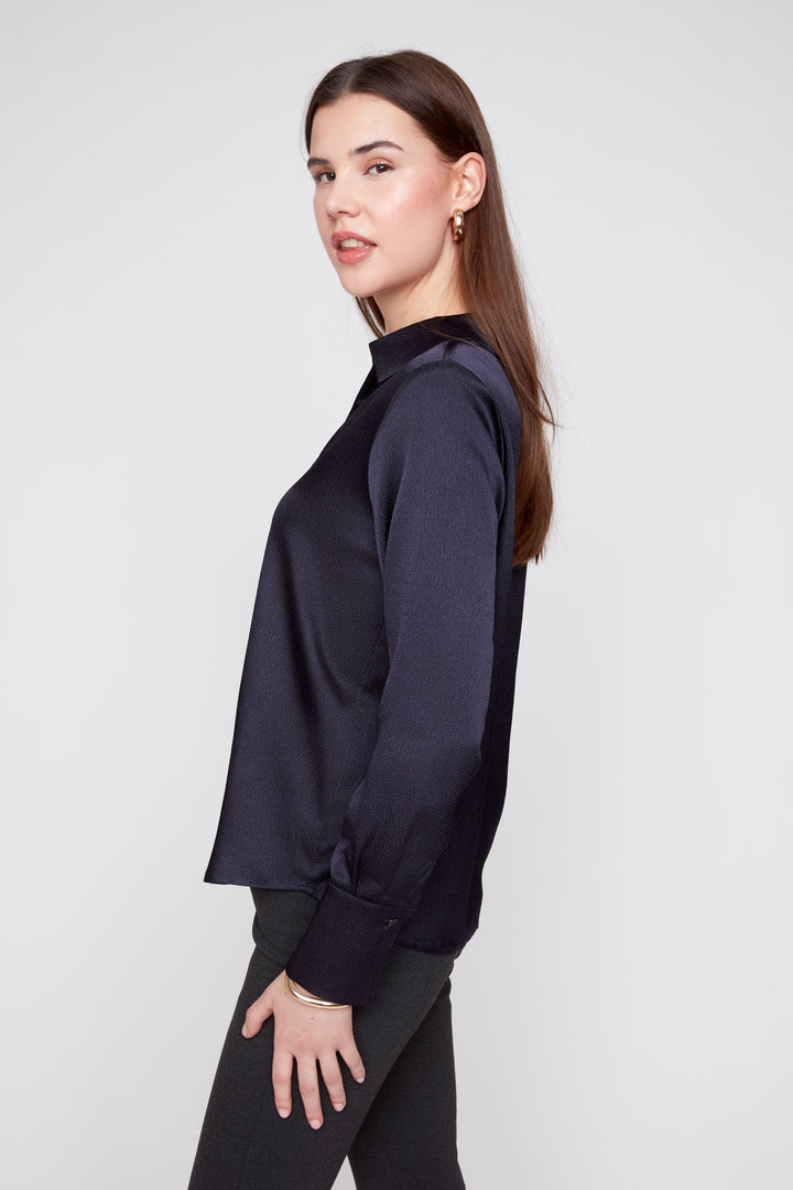 After Hours Satin Button-Down