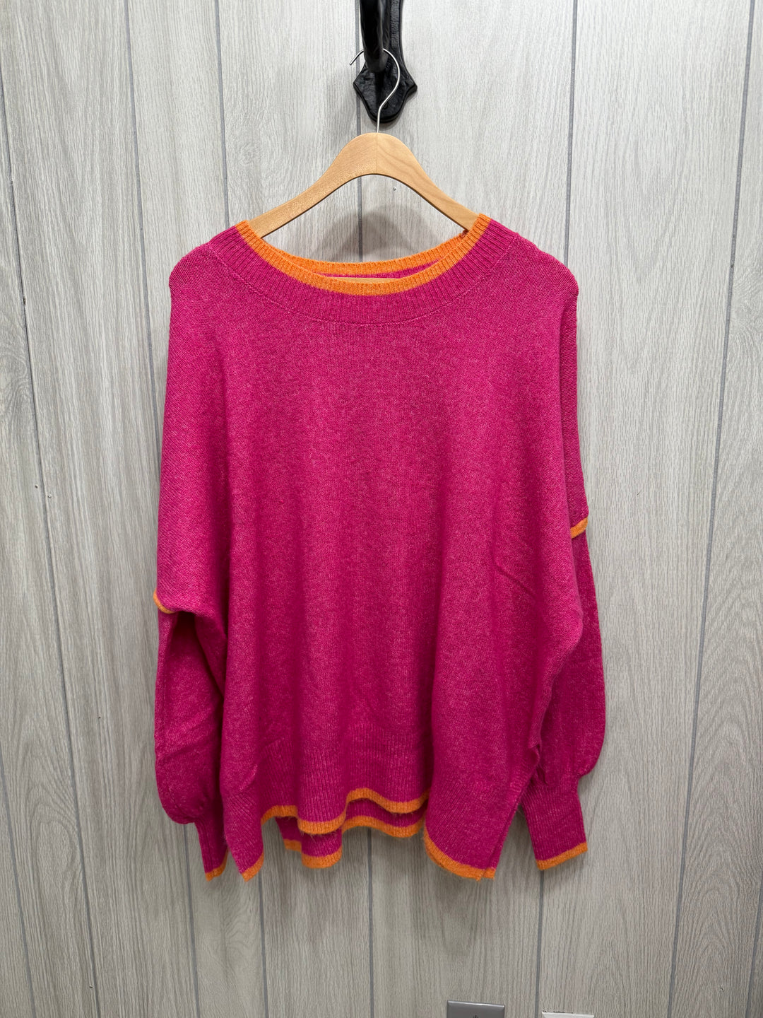 Sunset Trim Fuchsia Sweater