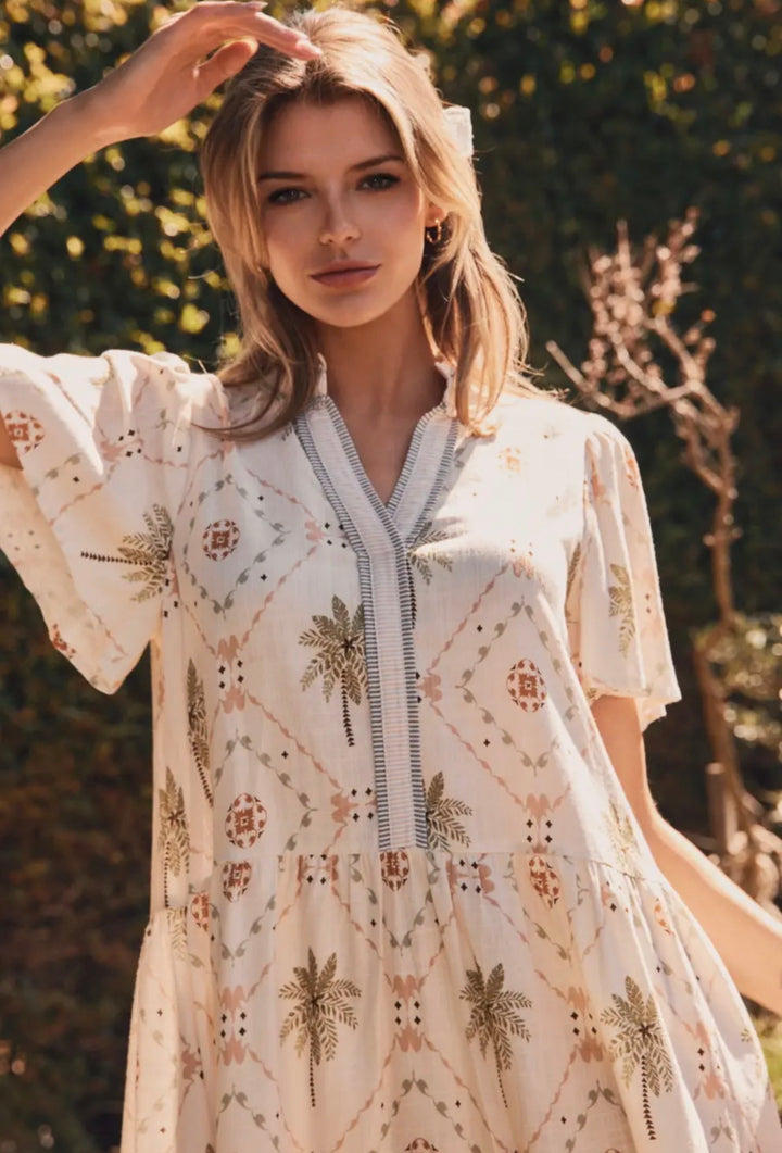 Golden Grove Flutter Dress