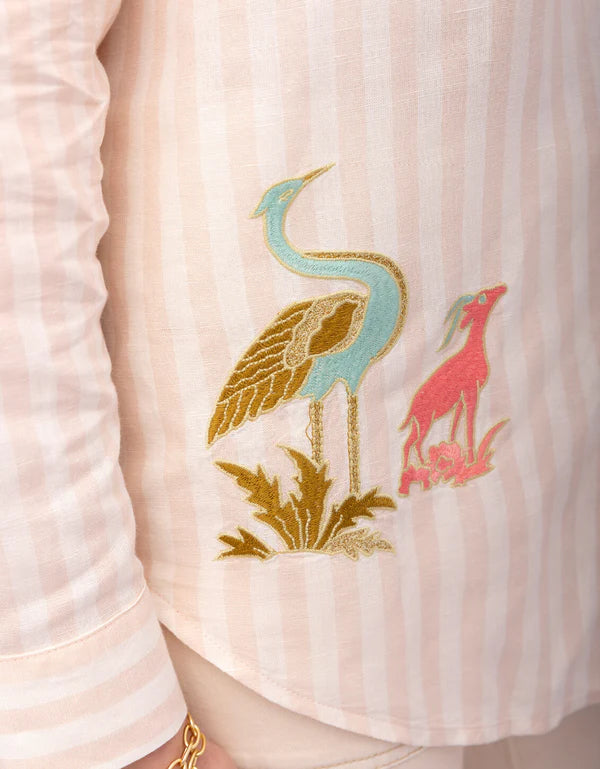 Aida Buttonfront Shirt – Castillo Blush Stripe