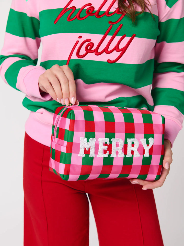 Merry Gingham Cosmetic Bag