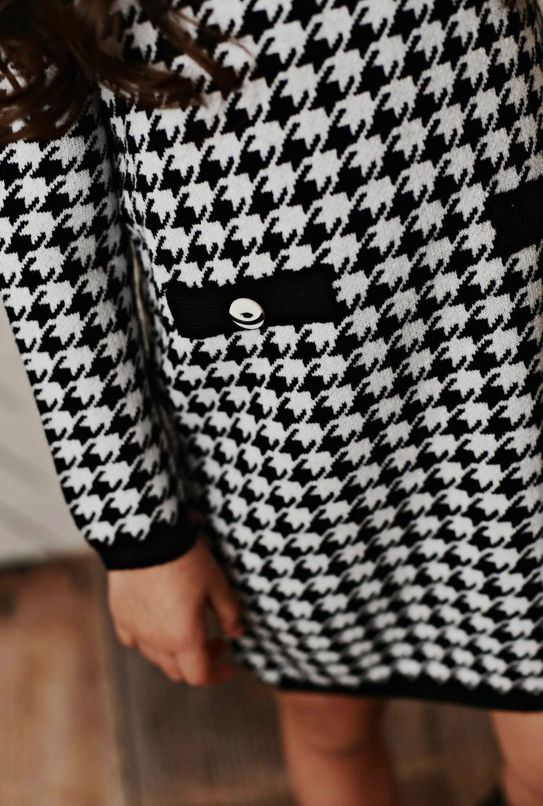 Houndstooth Check Dress