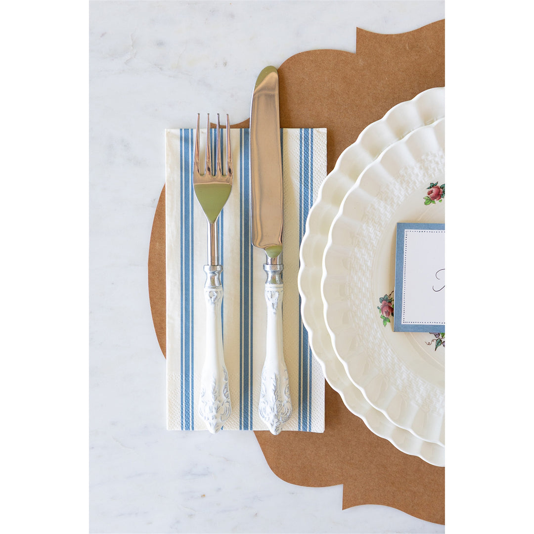 Blue Awning Stripe Guest Napkins