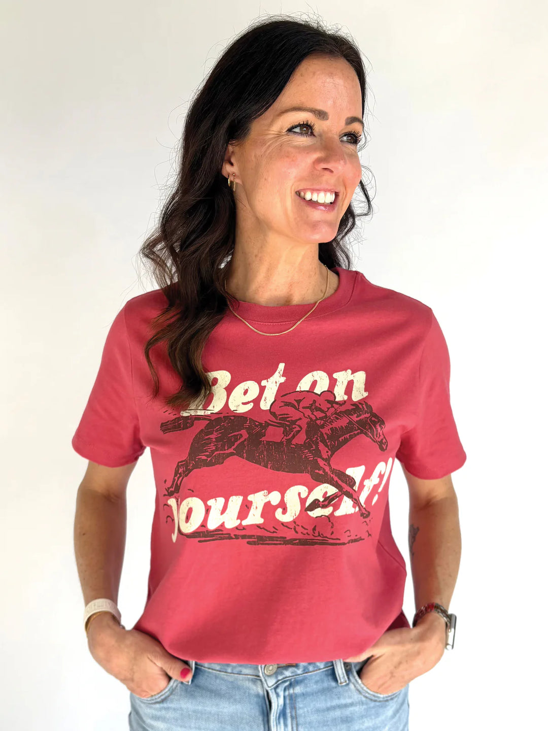 Bet On Yourself Mid-Length Crop Tee