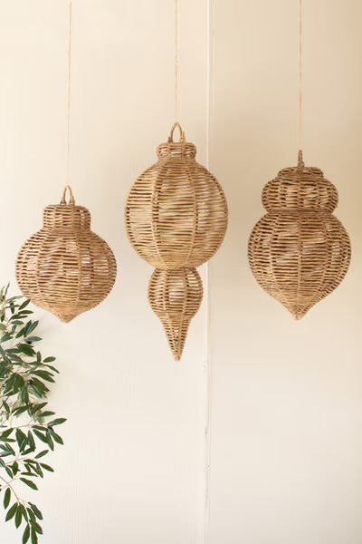 Natural Seagrass Hanging Ornaments