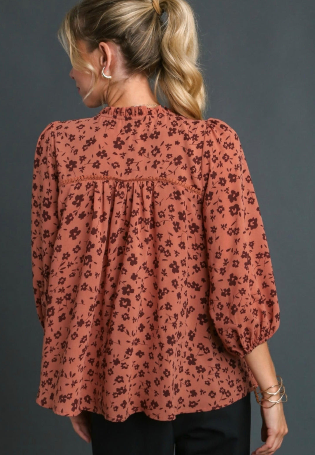 Rust Floral Top